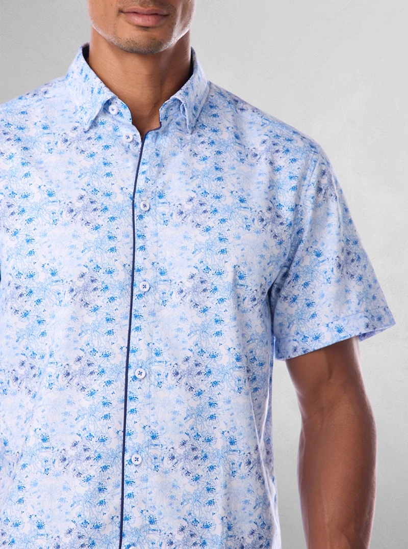 Men's casual short sleeve stretch shirt