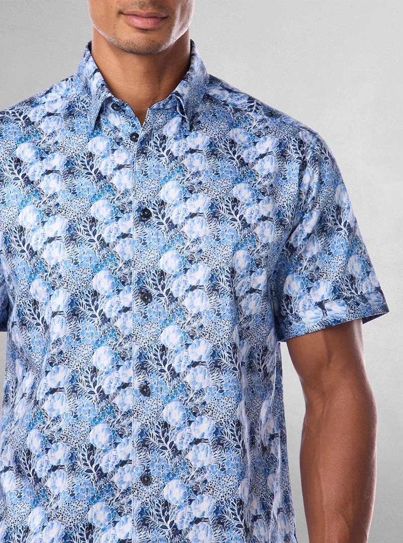 Men's casual short sleeve stretch shirt