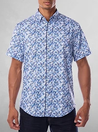 Chemise décontractée en stretch à manches courtes pour hommes