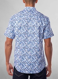 Chemise décontractée en stretch à manches courtes pour hommes