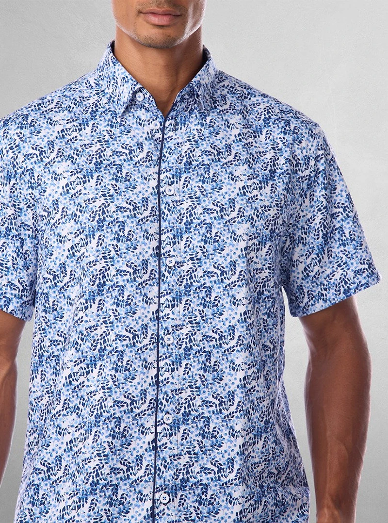 Chemise décontractée en stretch à manches courtes pour hommes