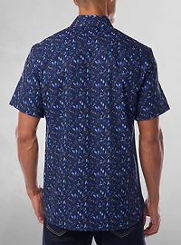 Chemise décontractée en stretch à manches courtes pour hommes