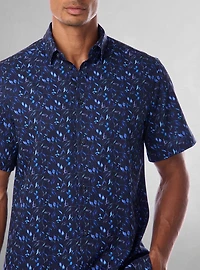 Chemise décontractée en stretch à manches courtes pour hommes