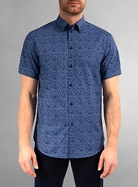 Chemise décontractée en stretch à manches courtes pour hommes