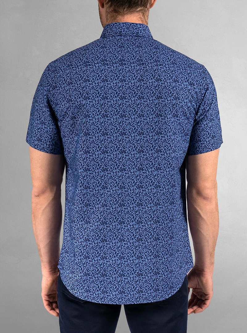 Chemise décontractée en stretch à manches courtes pour hommes