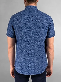 Chemise décontractée en stretch à manches courtes pour hommes