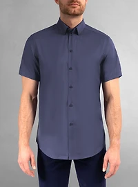 Chemise décontractée en stretch à manches courtes pour hommes