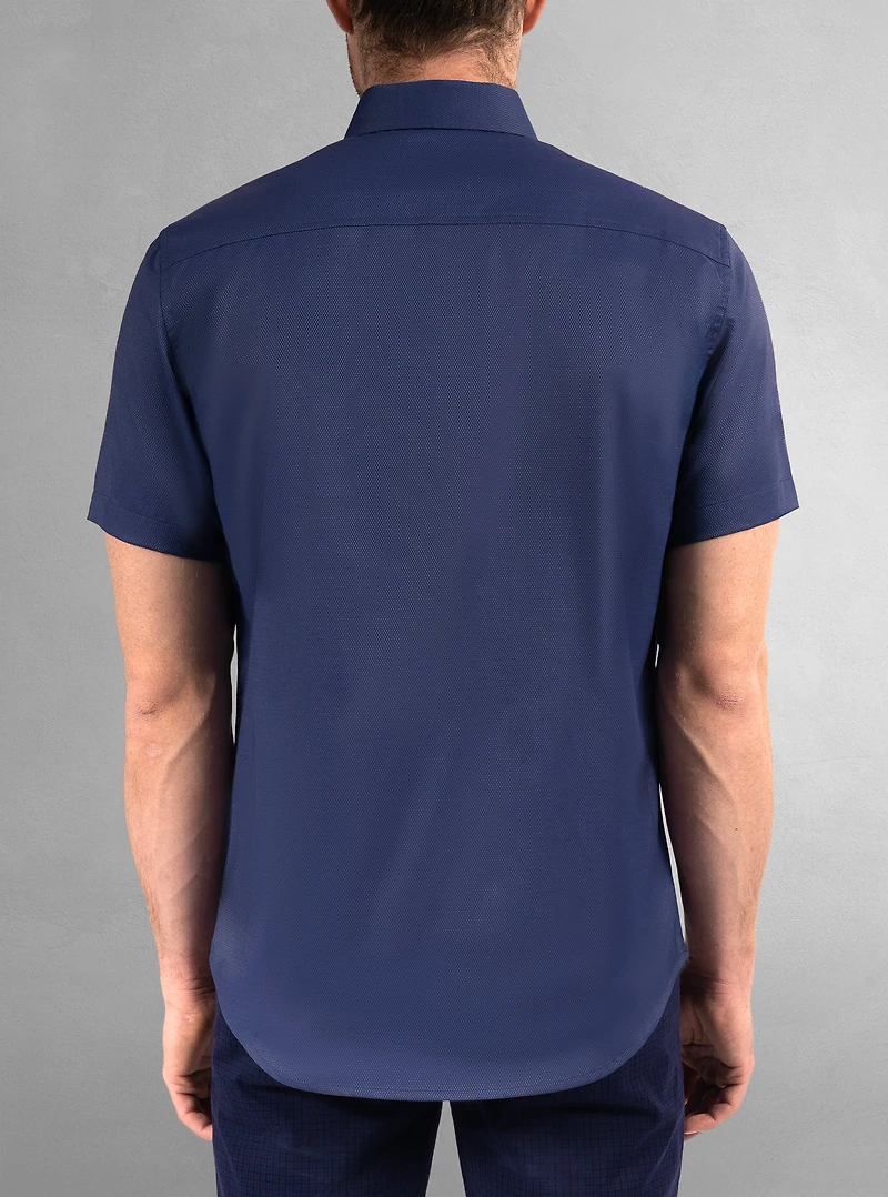 Chemise décontractée en stretch à manches courtes pour hommes