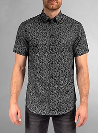 Chemise décontractée en stretch à manches courtes pour hommes