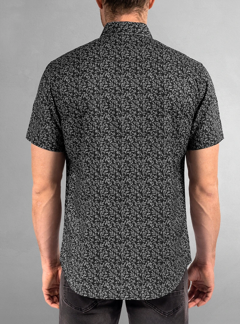 Chemise décontractée en stretch à manches courtes pour hommes