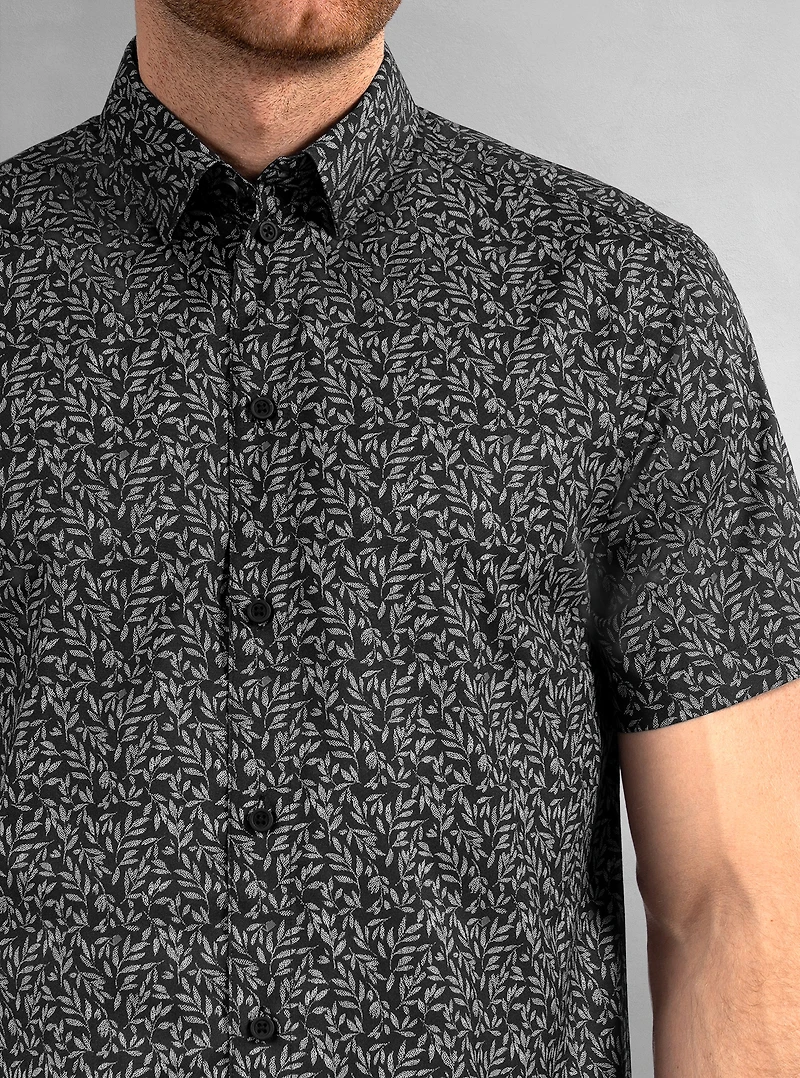 Chemise décontractée en stretch à manches courtes pour hommes