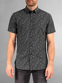 Chemise décontractée en stretch à manches courtes pour hommes