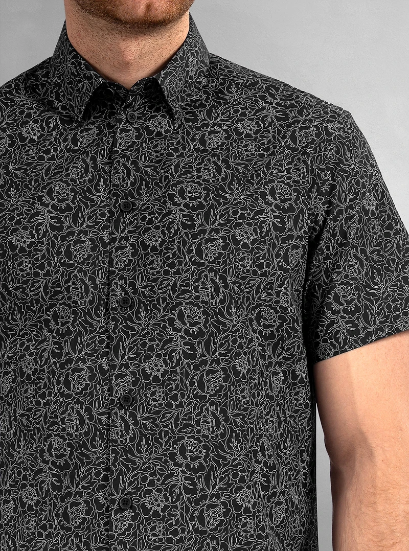 Men's casual short sleeve stretch shirt