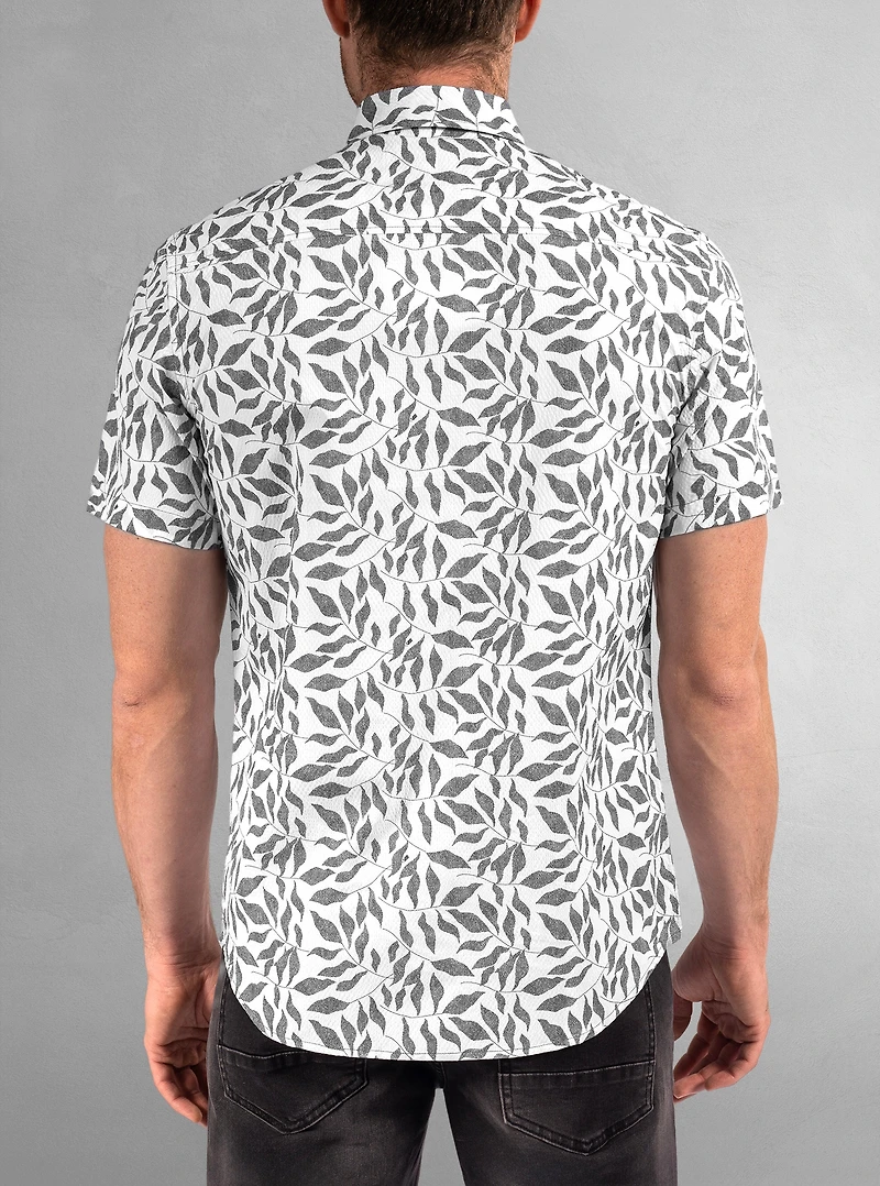 Chemise décontractée en stretch à manches courtes pour hommes