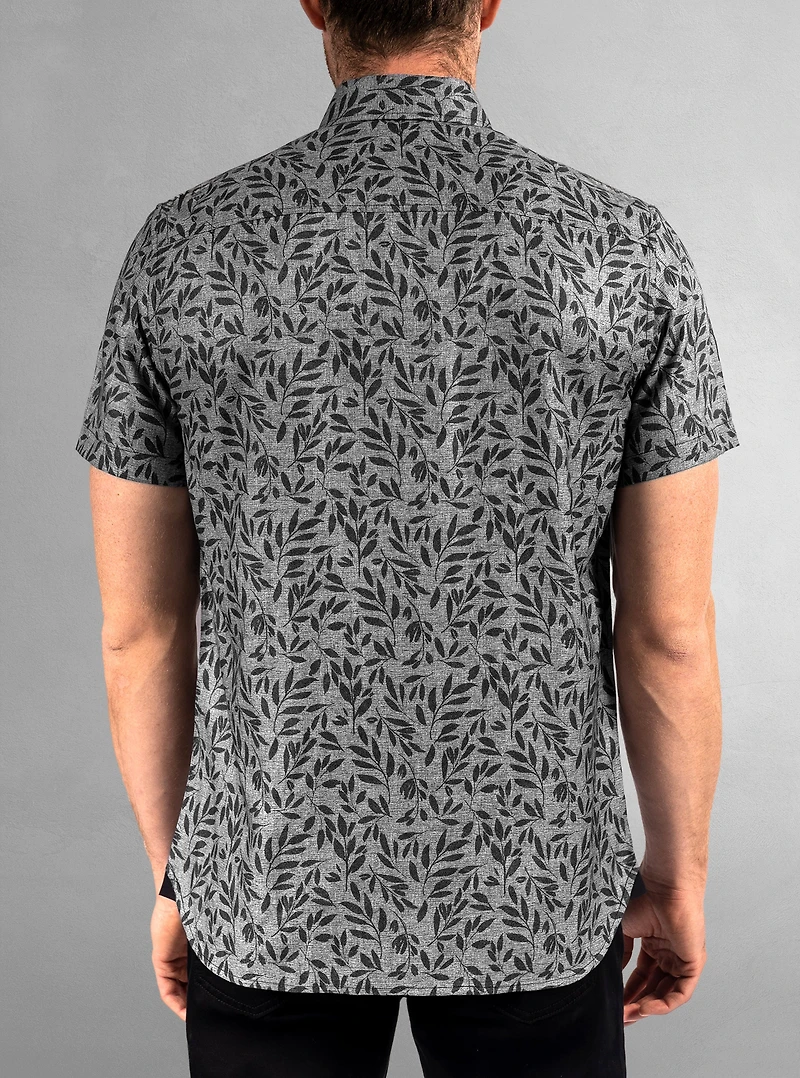 Chemise décontractée en stretch à manches courtes pour hommes