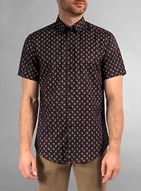 Men's casual short sleeve stretch shirt