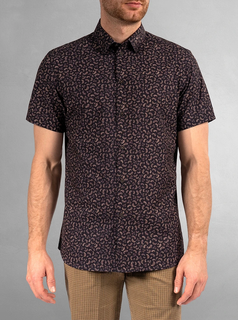 Men's casual short sleeve stretch shirt