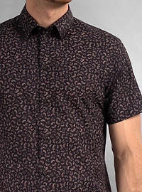 Chemise décontractée en stretch à manches courtes pour hommes