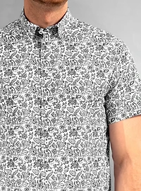 Chemise décontractée en stretch à manches courtes pour hommes