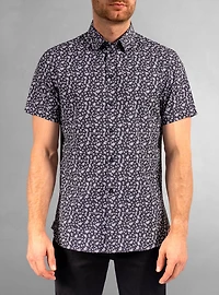 Chemise décontractée en stretch à manches courtes pour hommes