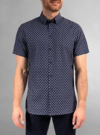 Chemise décontractée en stretch à manches courtes pour hommes