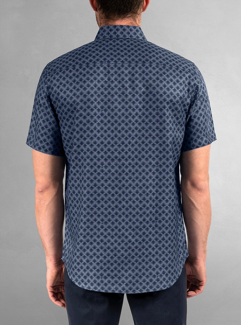 Men's casual short sleeve stretch shirt