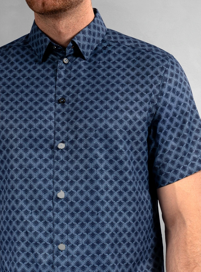 Men's casual short sleeve stretch shirt