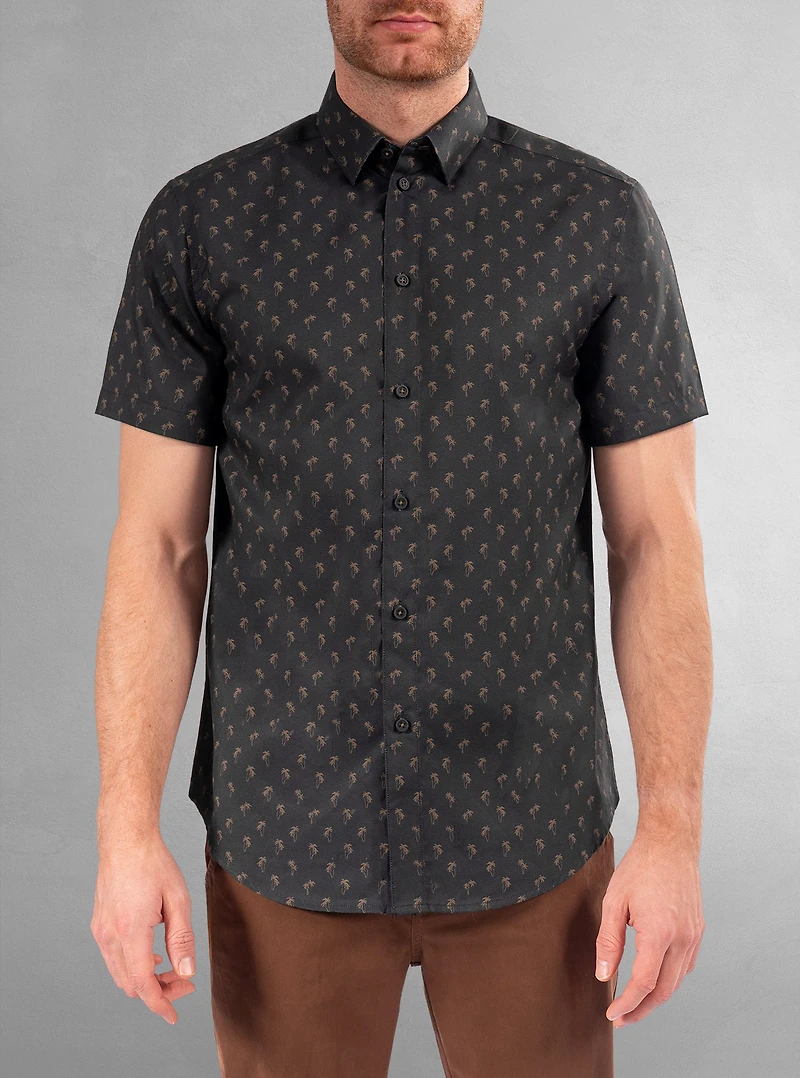 Men's casual short sleeve stretch shirt