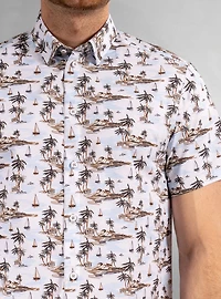 Men's casual short sleeve stretch shirt