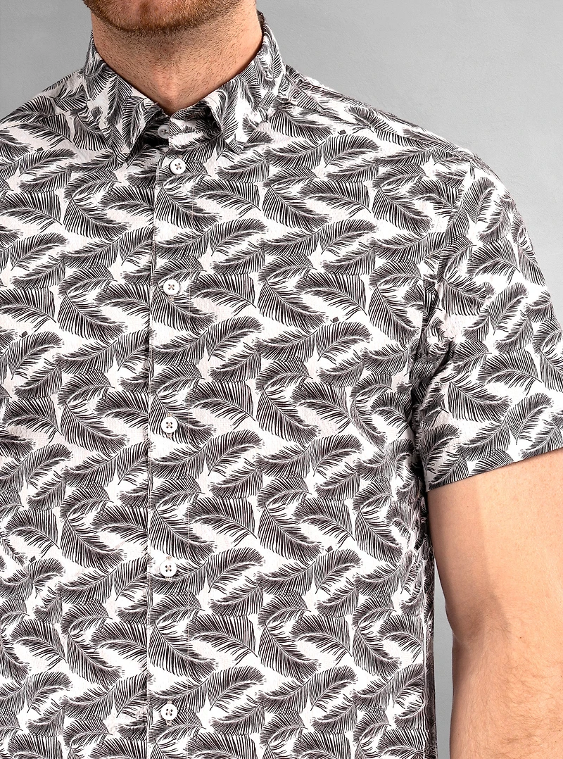 Chemise décontractée en stretch à manches courtes pour hommes