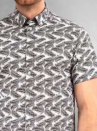 Chemise décontractée en stretch à manches courtes pour hommes