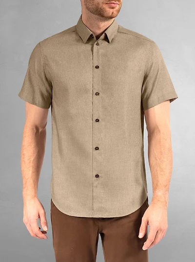 Chemise décontractée en stretch à manches courtes pour hommes