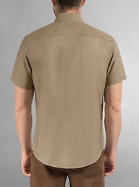 Chemise décontractée en stretch à manches courtes pour hommes