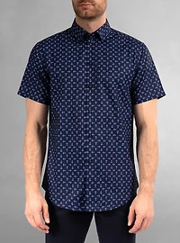 Chemise décontractée en stretch à manches courtes pour hommes