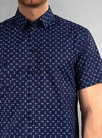 Men's casual short sleeve stretch shirt