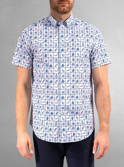 Men's casual short sleeve stretch shirt