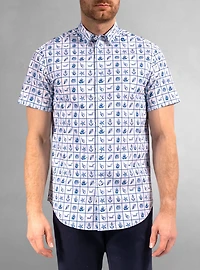 Men's casual short sleeve stretch shirt