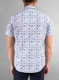 Chemise décontractée en stretch à manches courtes pour hommes