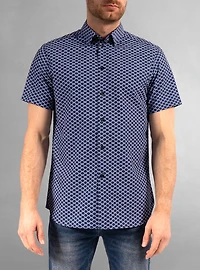 Chemise décontractée en stretch à manches courtes pour hommes