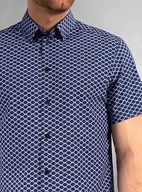 Chemise décontractée en stretch à manches courtes pour hommes