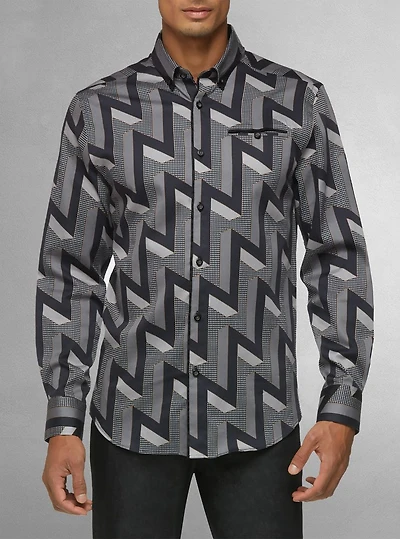 Men's casual long sleeve stretch shirt