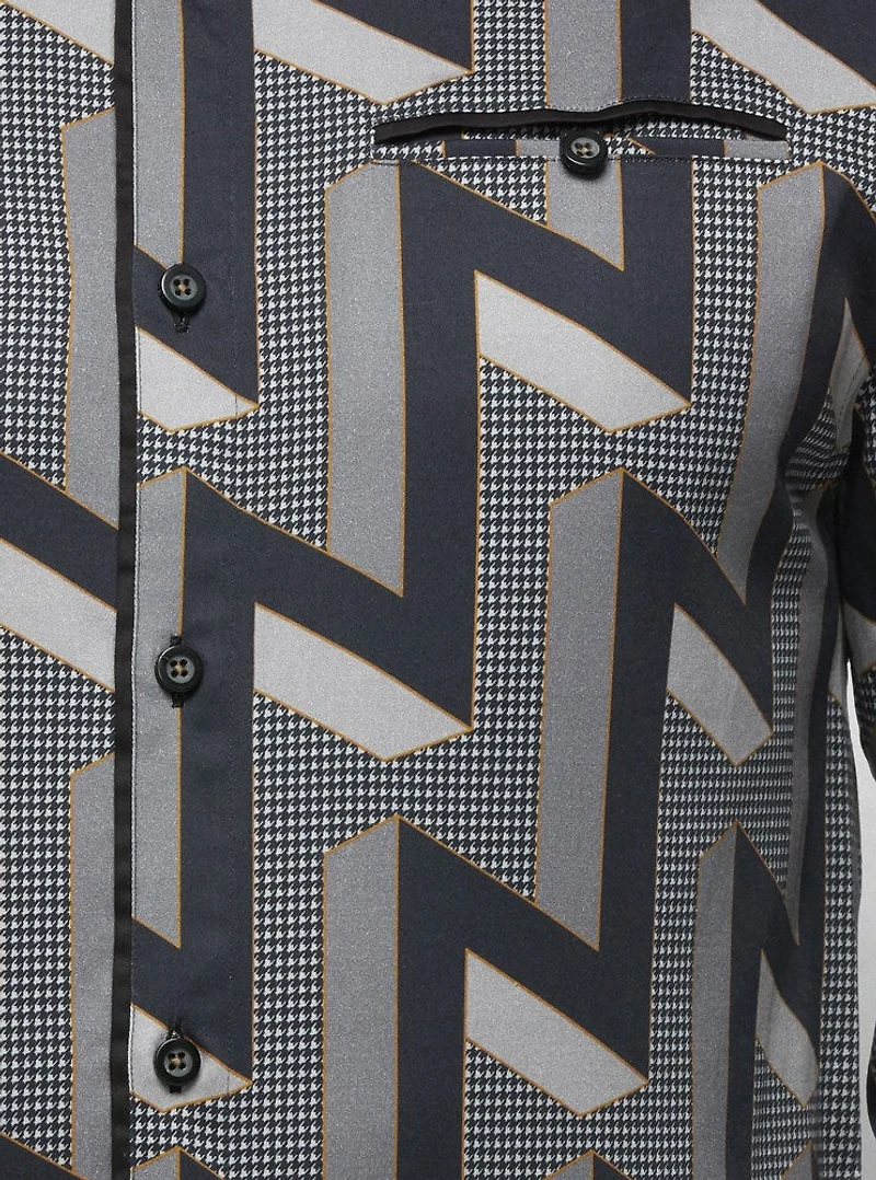 Chemise décontractée à manches longues en stretch pour hommes