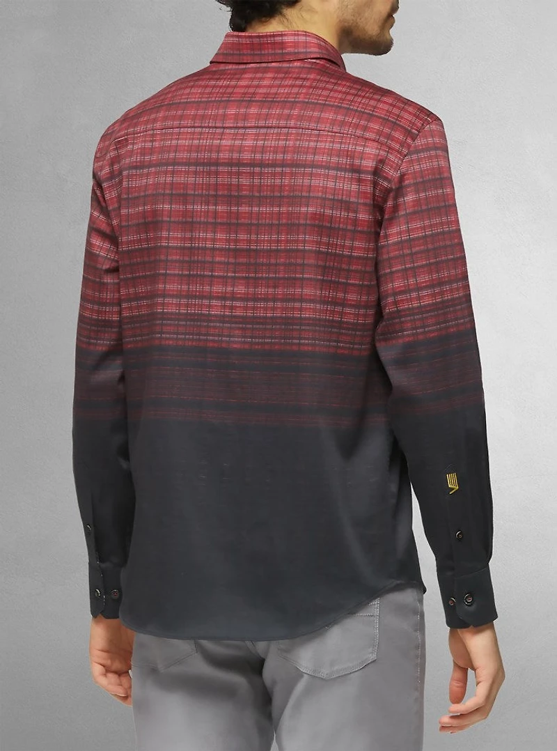 Chemise décontractée à manches longues en stretch pour hommes