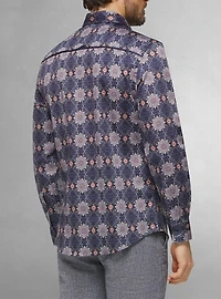 Chemise décontractée à manches longues en stretch pour hommes