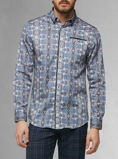Men's casual long sleeve stretch shirt