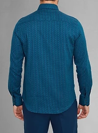 Chemise décontractée à manches longues en stretch pour hommes