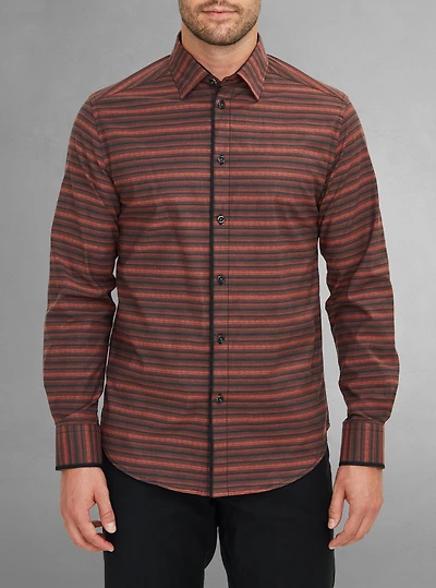 Chemise stretch décontractée à manches longues pour homme