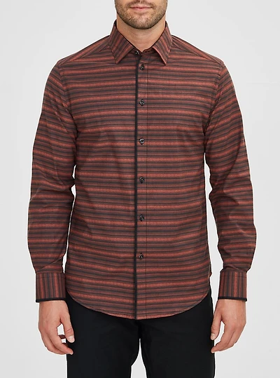 Chemise décontractée à manches longues en stretch pour hommes