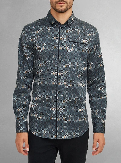 Men's casual long sleeve stretch shirt