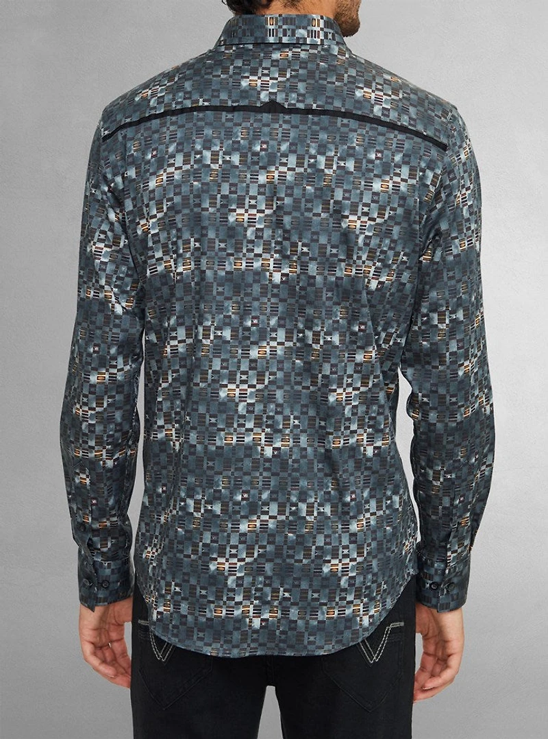 Men's casual long sleeve stretch shirt